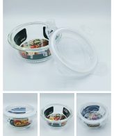 Lazyfrog's Elegance 2 Borosilicate Round Bakeware Safe Glass Lunch Box Set with Bag